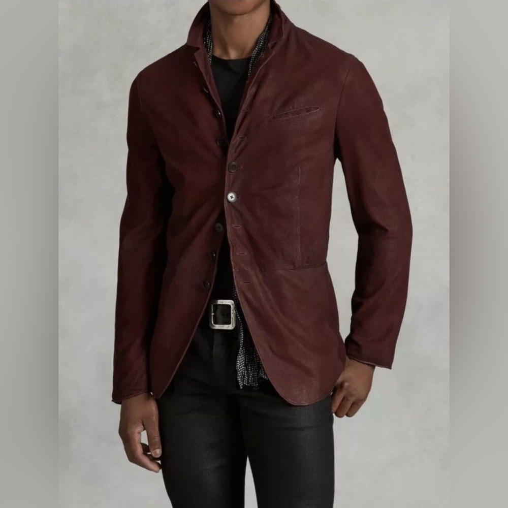$2198 John Varvatos Collection Woodward Multibutton Suede Jacket EU46 USA 36